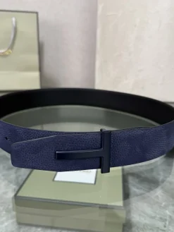 Alternative view of TOM FORD Belts Calfskin Leather Blue-Black A70202609070318