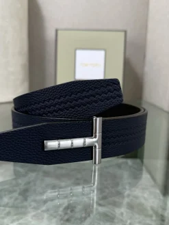 Alternative view of TOM FORD Belts Calfskin Leather Blue-Silver A70202609070016