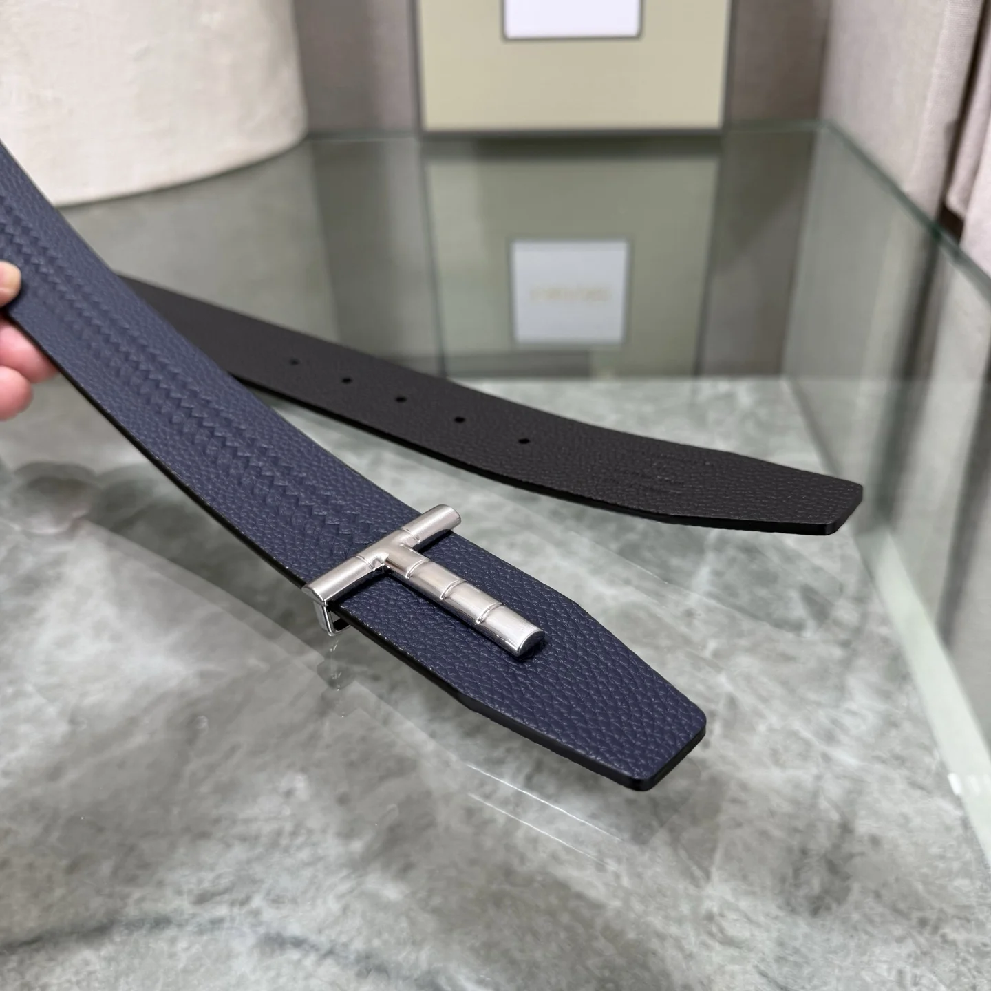 TOM FORD Belts Calfskin Leather Blue-Silver A70202609070016 - Image 5