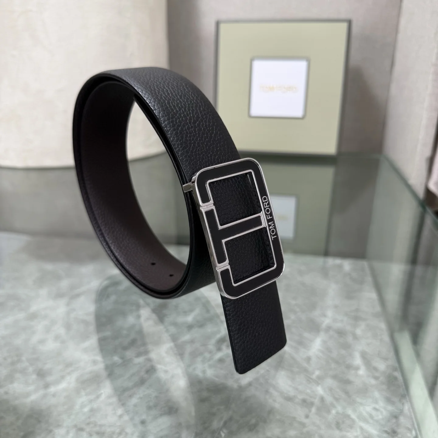 TOM FORD Belts Cowhide Leather Black-Silver A70202609070146 - Image 7