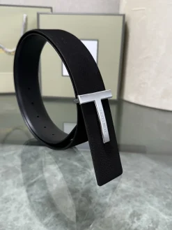 TOM FORD Belts Cowhide Leather Black-Silver A70202609070420