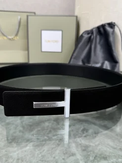 Alternative view of TOM FORD Belts Cowhide Leather Black-Silver A70202609070420