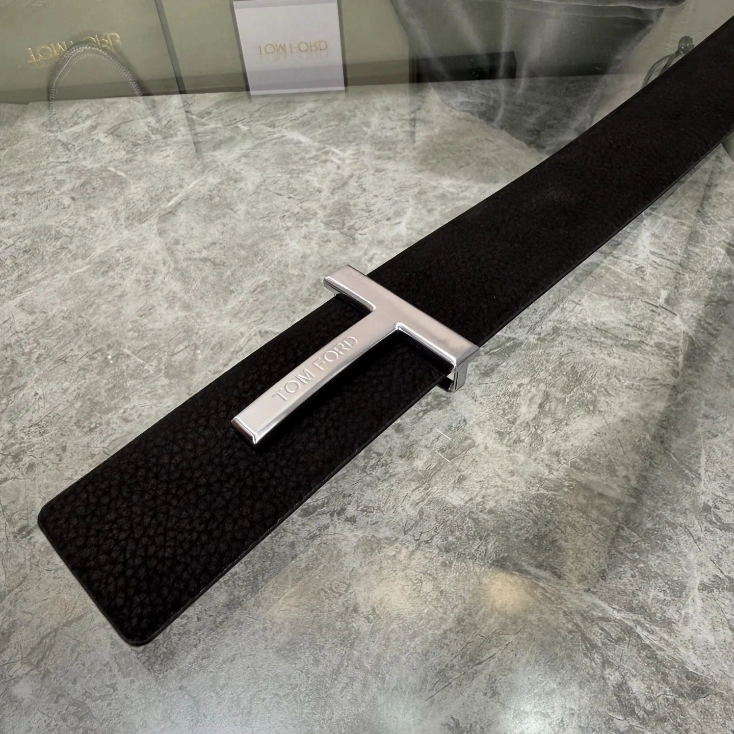 TOM FORD Belts Cowhide Leather Black-Silver A70202609070420 - Image 4