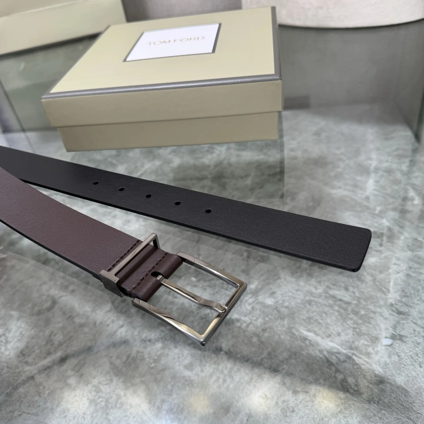 TOM FORD Belts Cowhide Leather Brown-Black A80202609070256