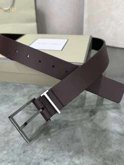 Alternative view of TOM FORD Belts Cowhide Leather Brown-Black A80202609070256