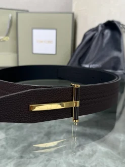 Alternative view of TOM FORD Belts Cowhide Leather Grey-Brown A80202609070485