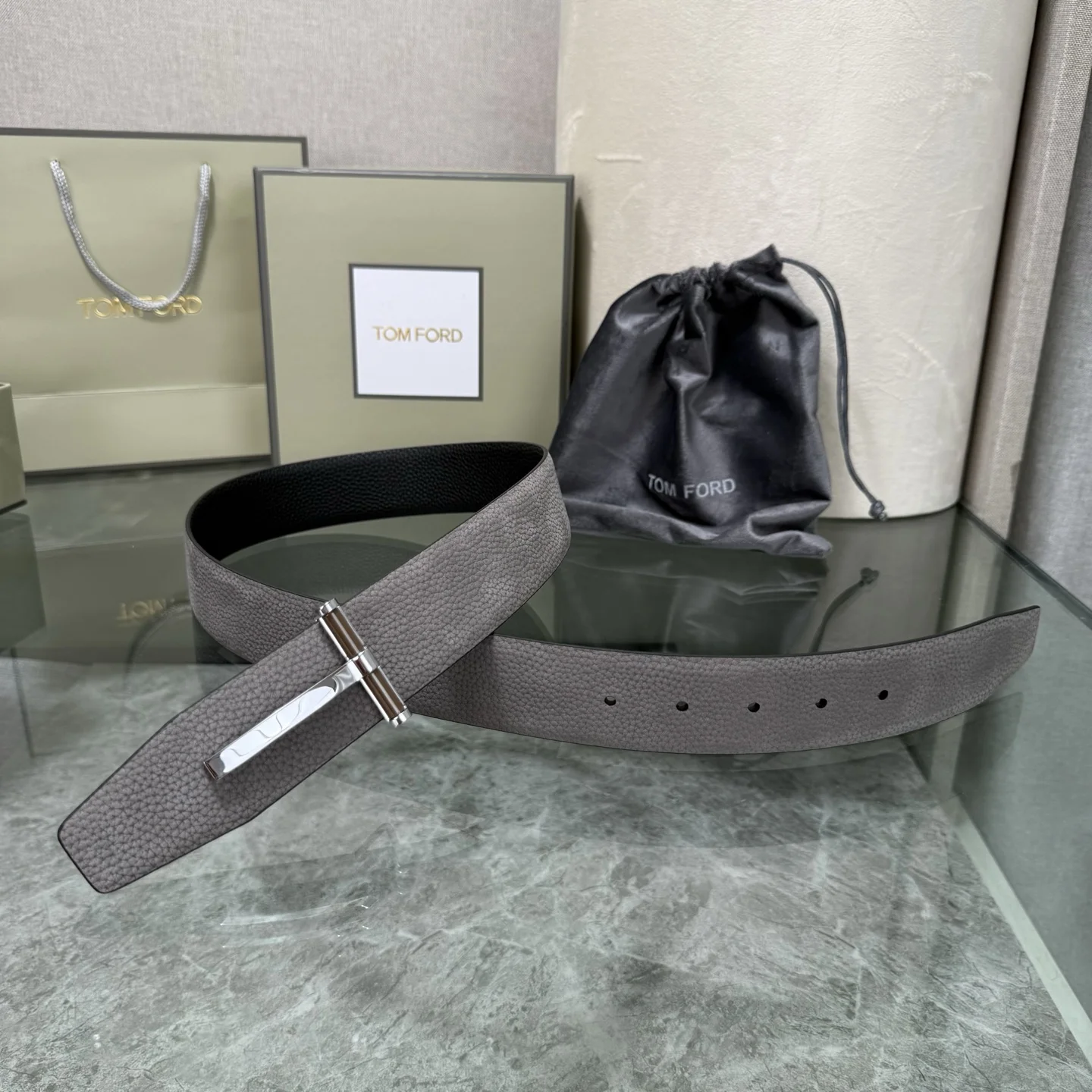TOM FORD Belts Gray-Black A70202609070387 - Image 3