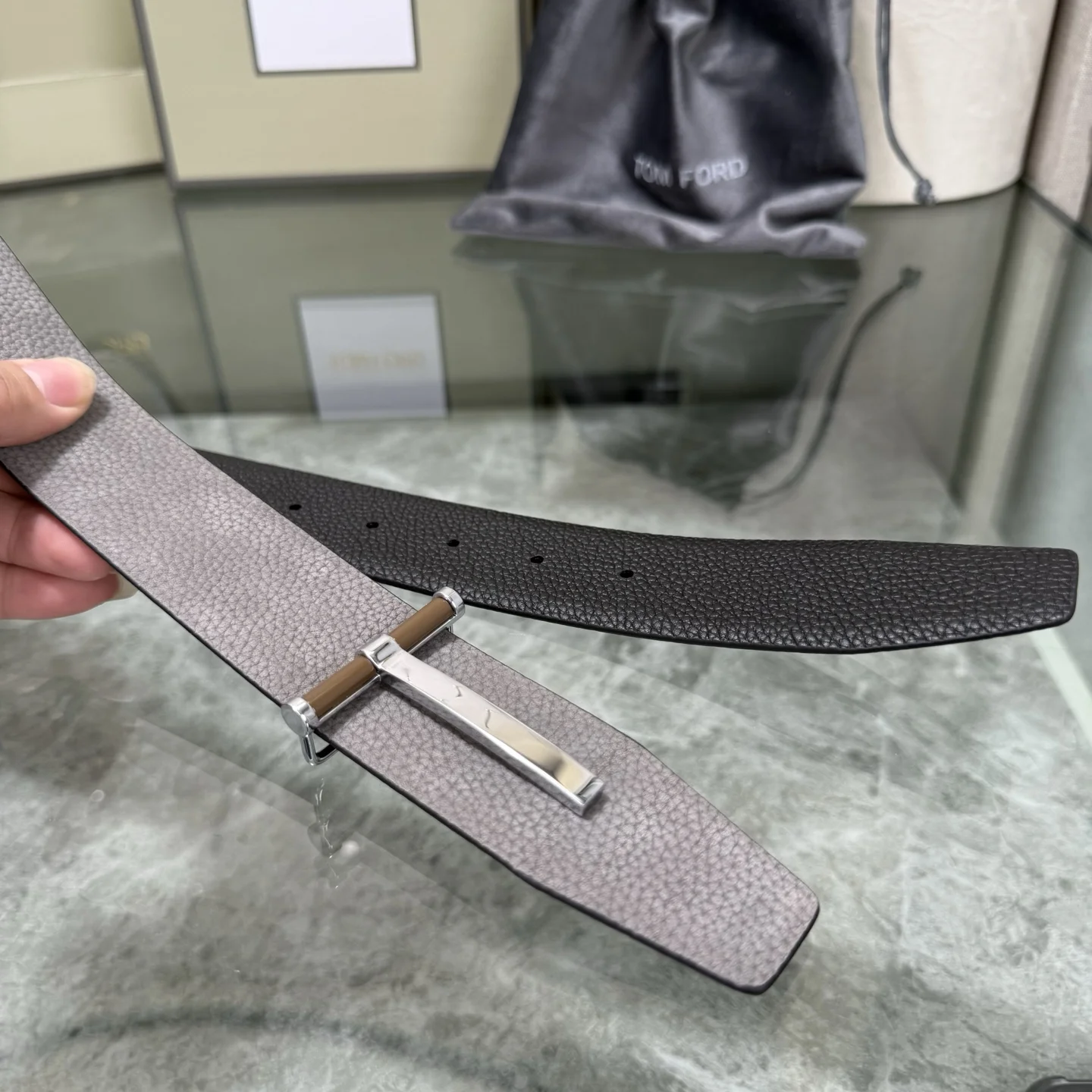 TOM FORD Belts Gray-Black A70202609070387 - Image 4