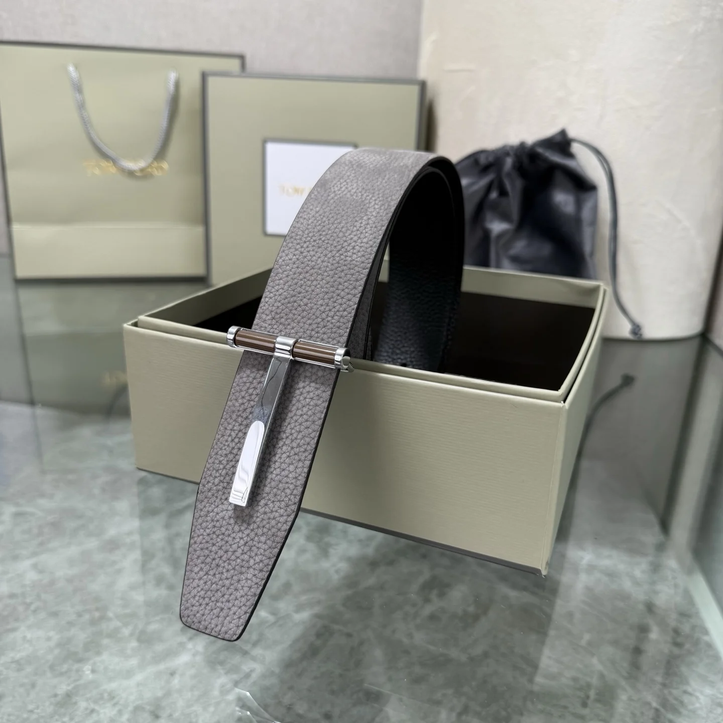 TOM FORD Belts Gray-Black A70202609070387 - Image 5