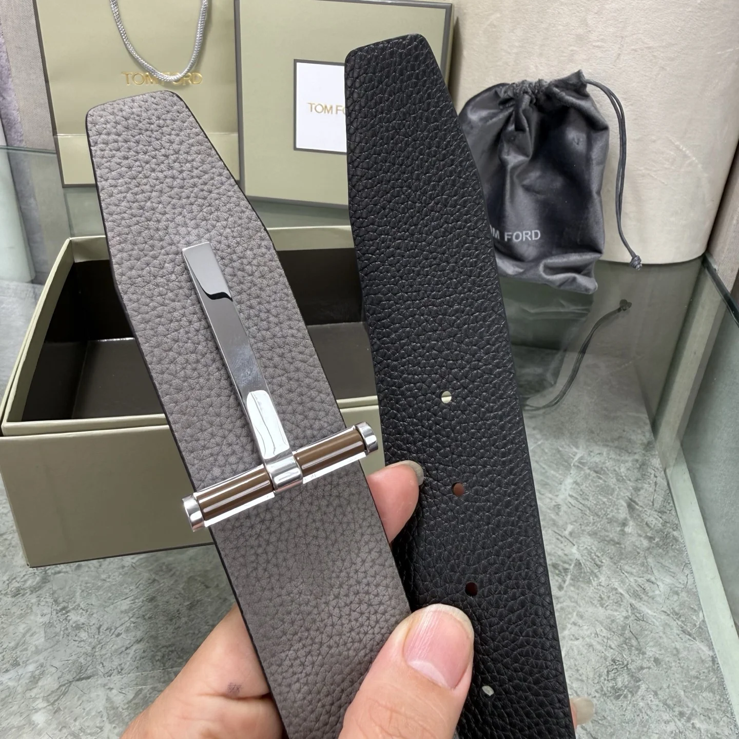 TOM FORD Belts Gray-Black A70202609070387 - Image 7
