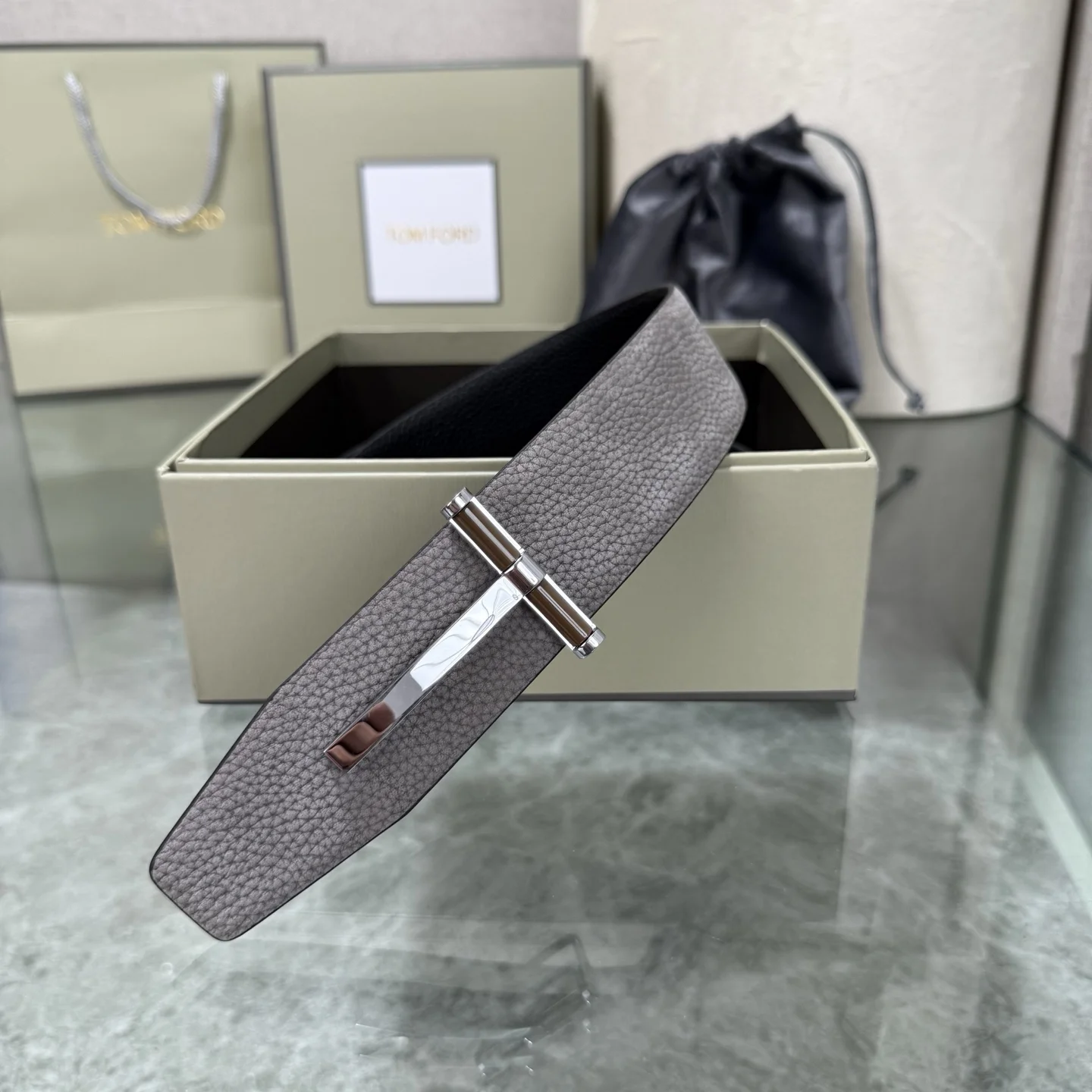 TOM FORD Belts Gray-Black A70202609070387 - Image 8