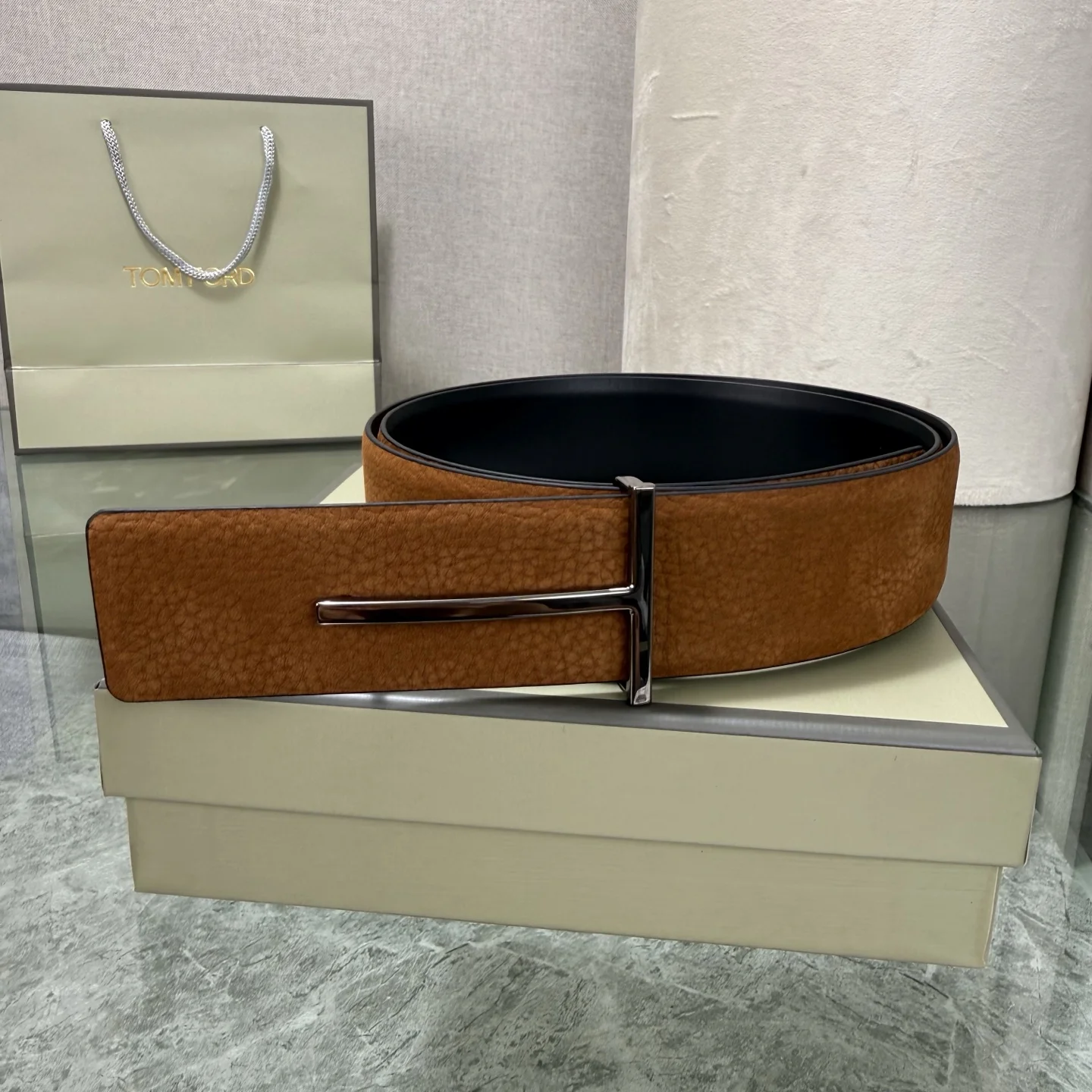 TOM FORD Belts Leather Brown-Black A70202609070360