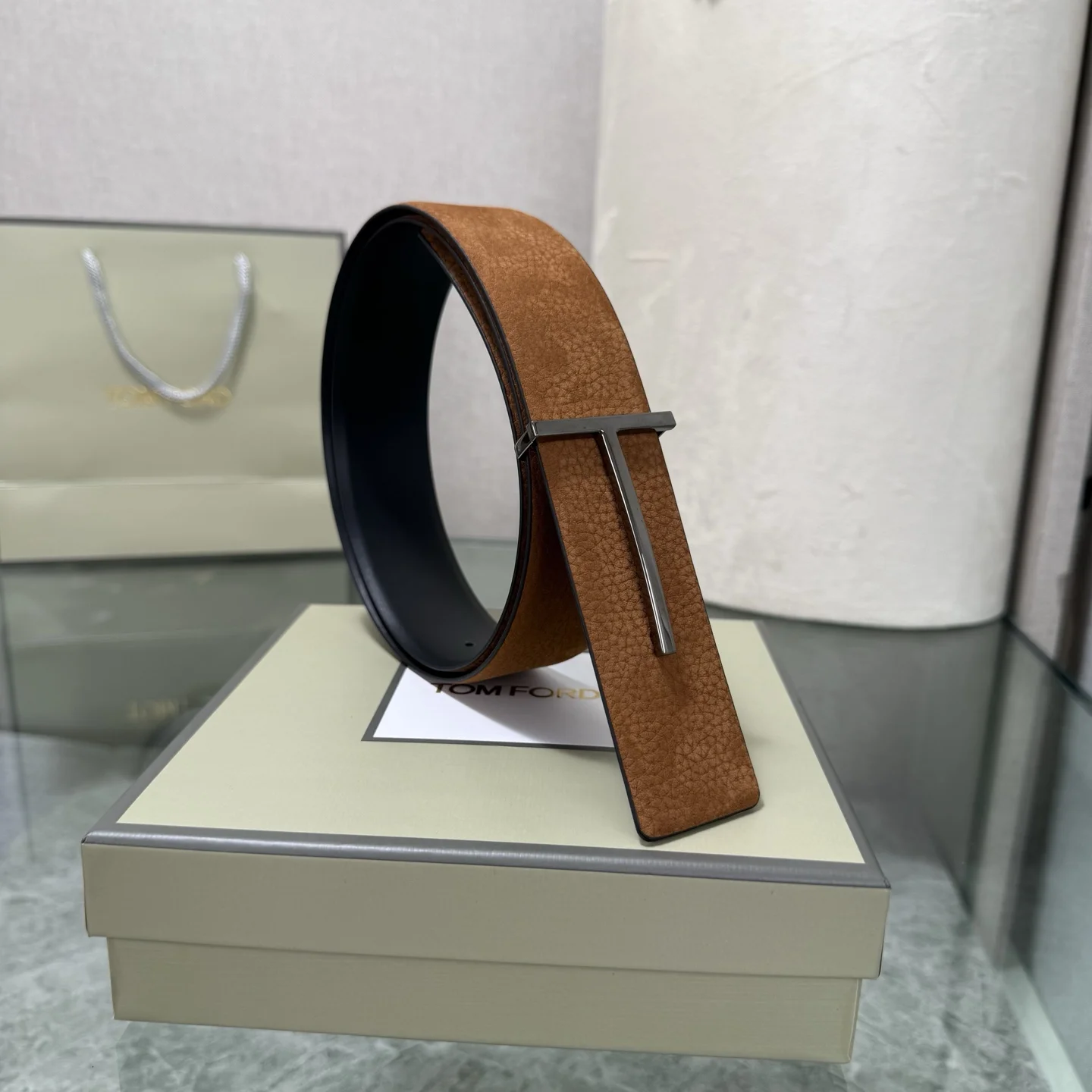 Alternative view of TOM FORD Belts Leather Brown-Black A70202609070360