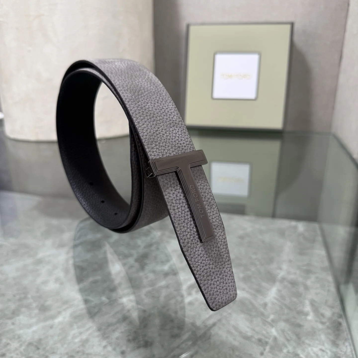 TOM FORD Belts Leather Gray-Black A70202609070254