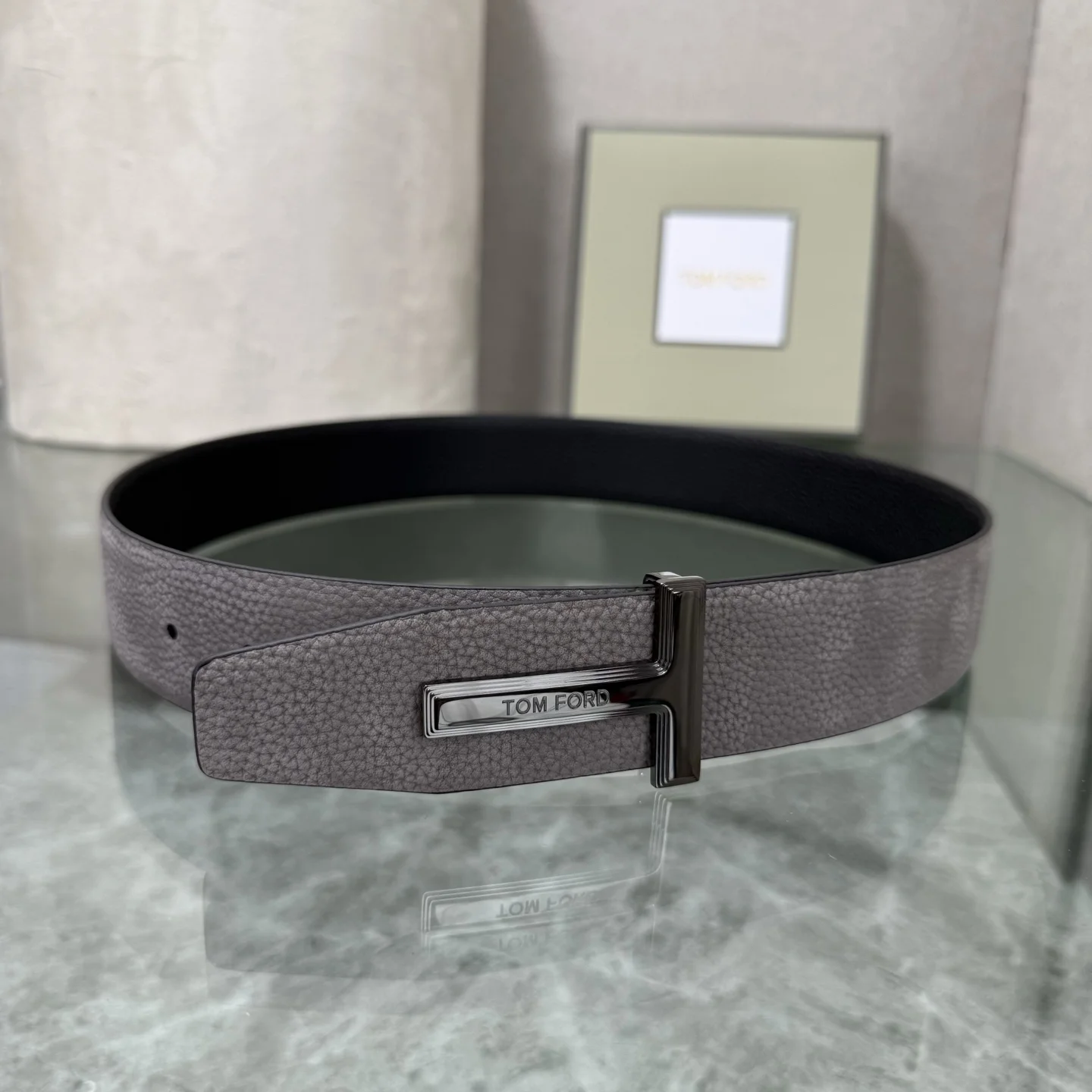 TOM FORD Belts Leather Gray-Black A70202609070254 - Image 4