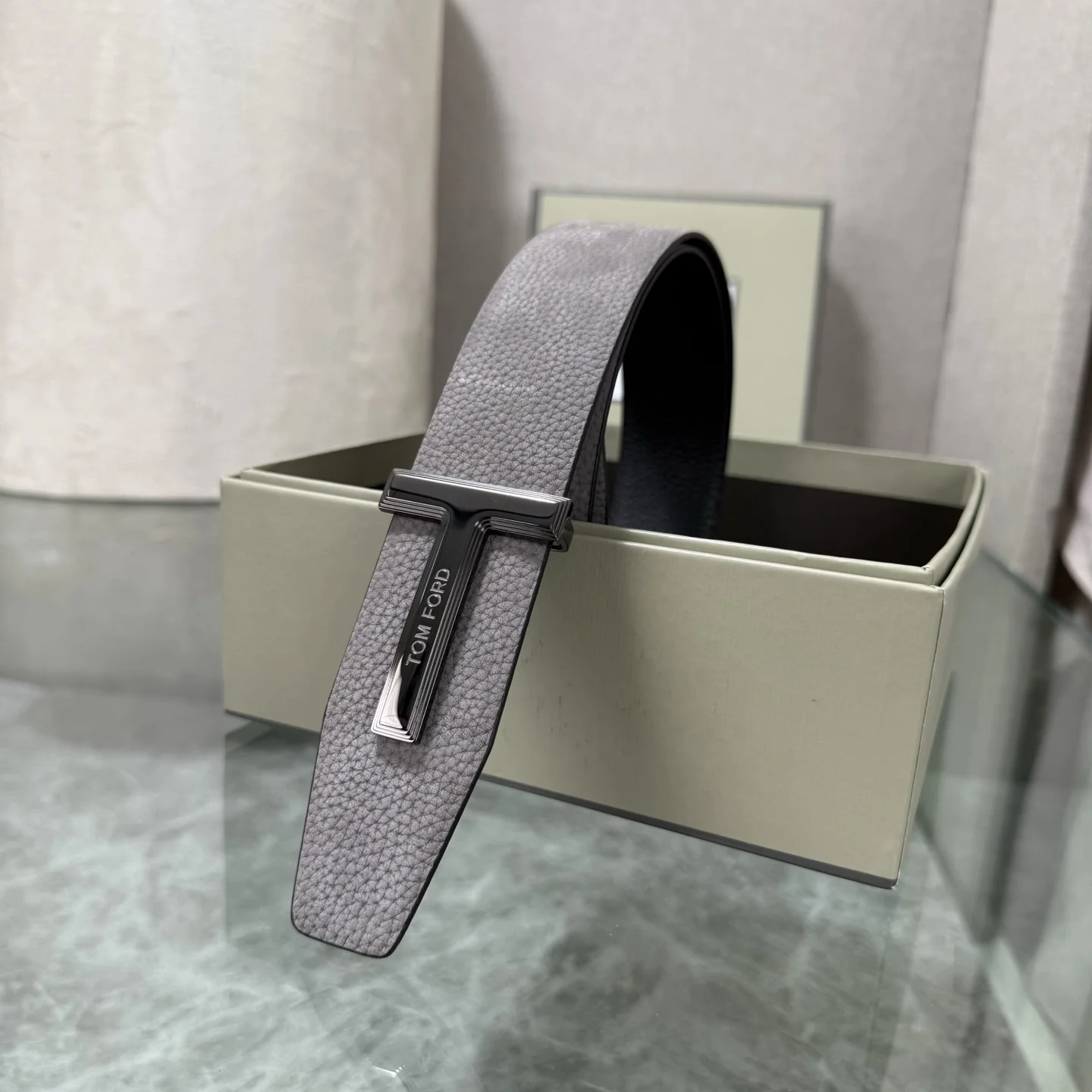 TOM FORD Belts Leather Gray-Black A70202609070254 - Image 6