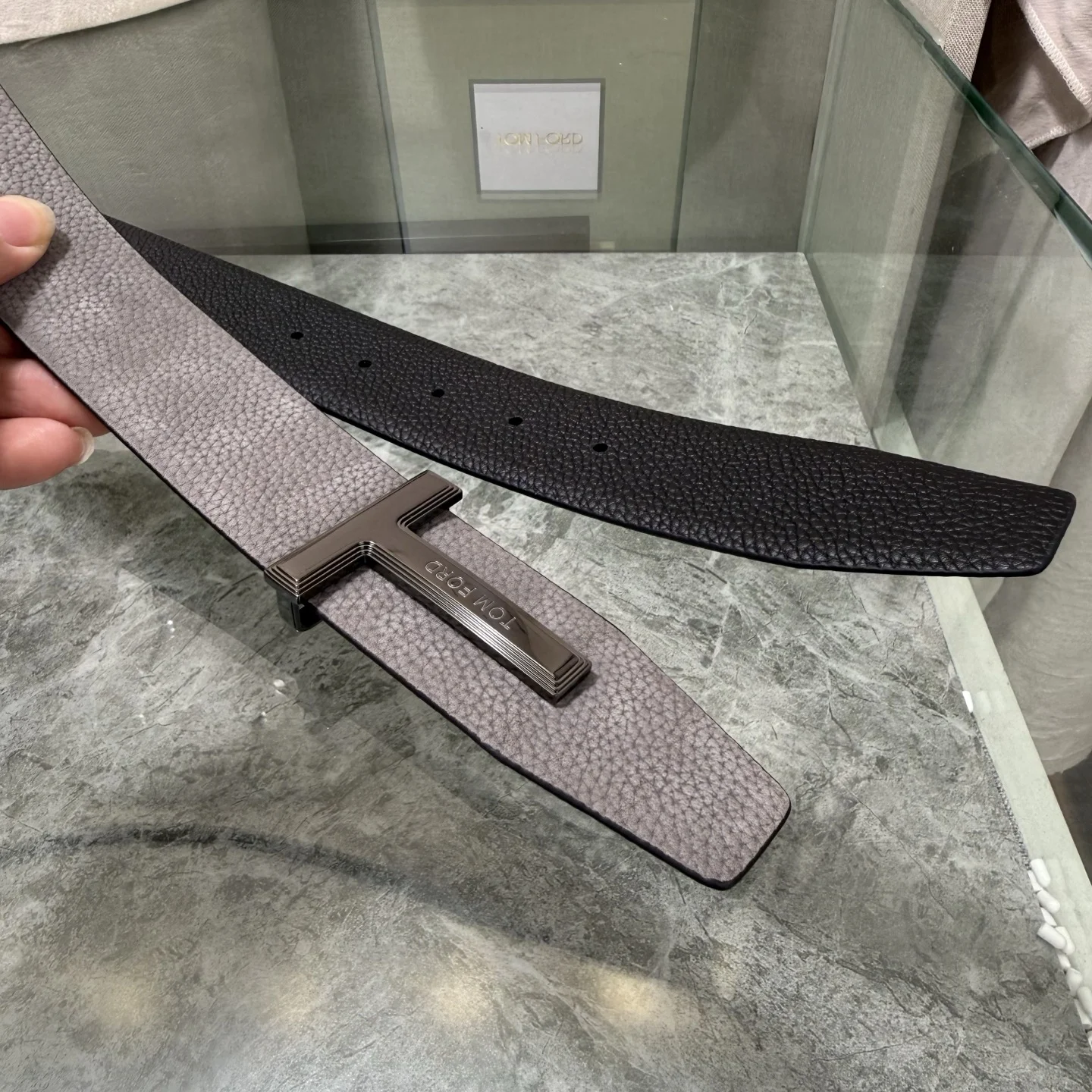 TOM FORD Belts Leather Gray-Black A70202609070254 - Image 8