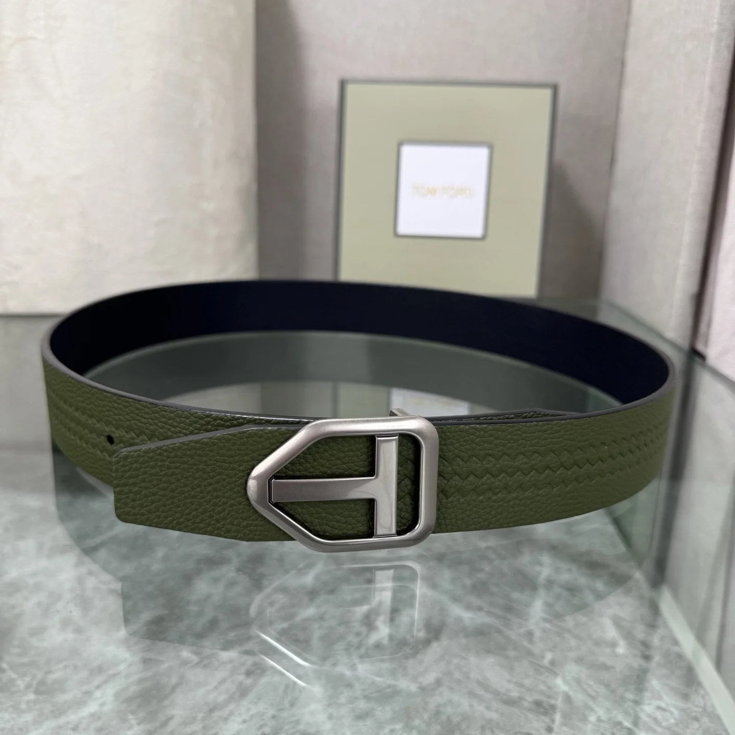 Alternative view of TOM FORD Belts Leather Green-Silver A70202609070141