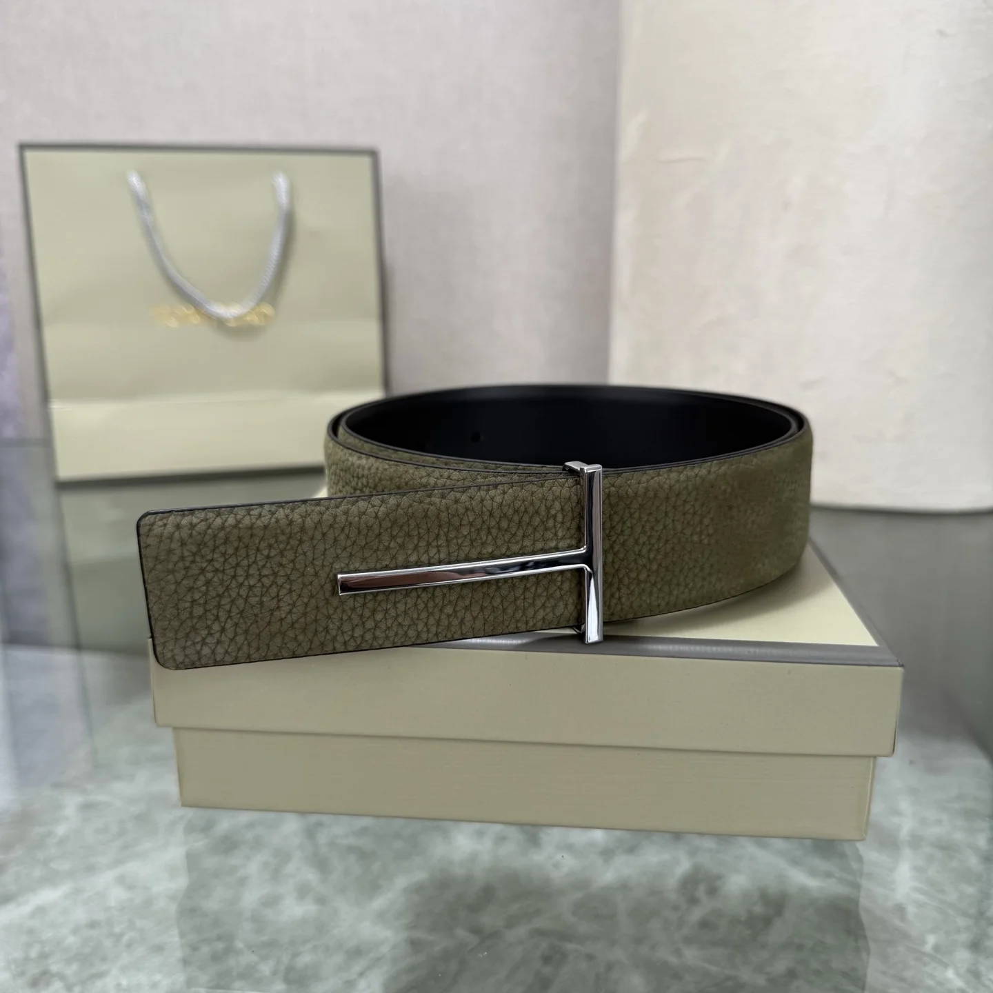 TOM FORD Belts Leather Green-Silver A70202609070361 - Image 2