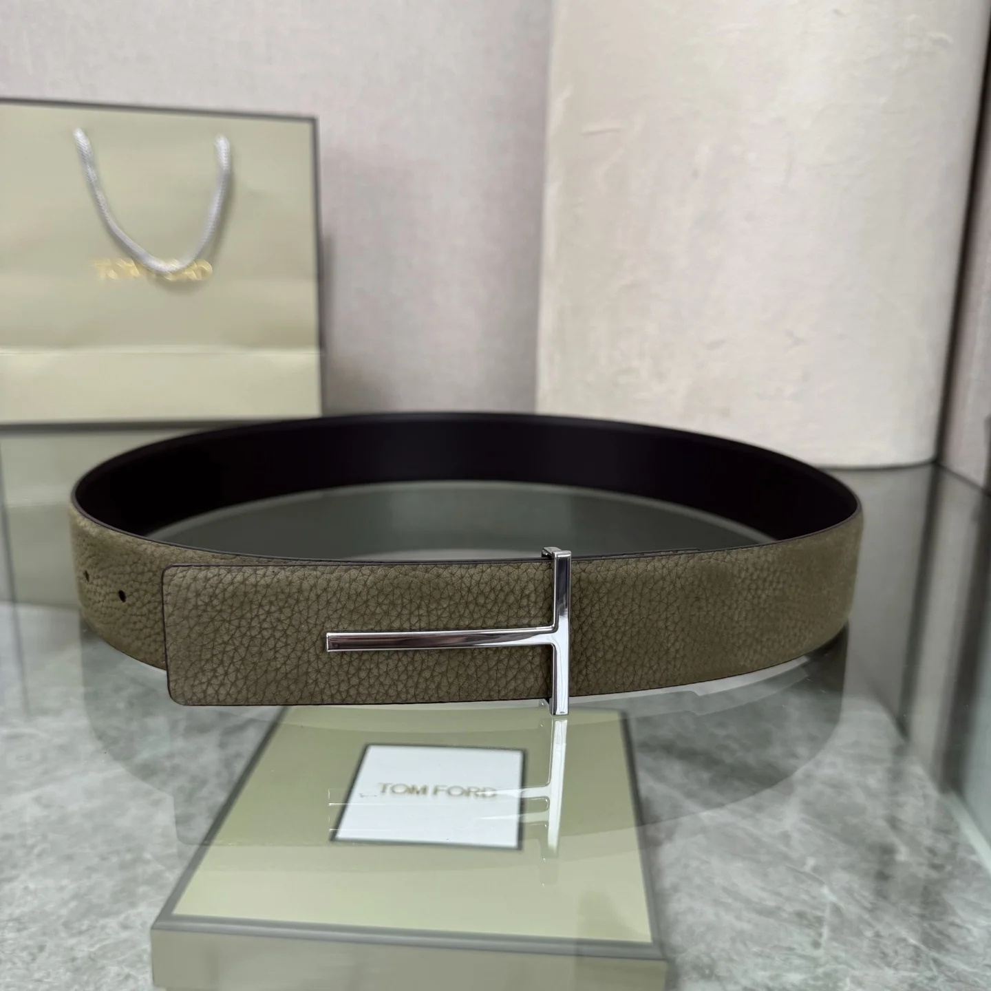 TOM FORD Belts Leather Green-Silver A70202609070361 - Image 6