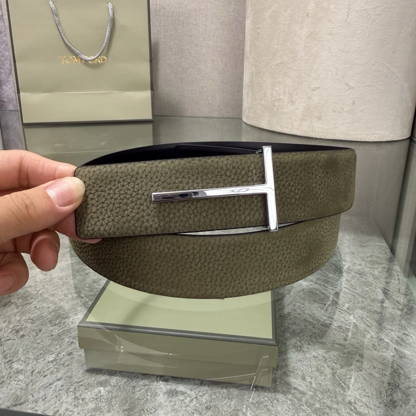 TOM FORD Belts Leather Green-Silver A70202609070361 - Image 7