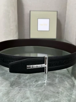 Alternative view of TOM FORD Belts Top-Grain Leather Black-Silver A70202609070048