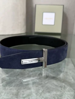 Alternative view of TOM FORD Belts Top-Grain Leather Blue-Silver A70202609070252
