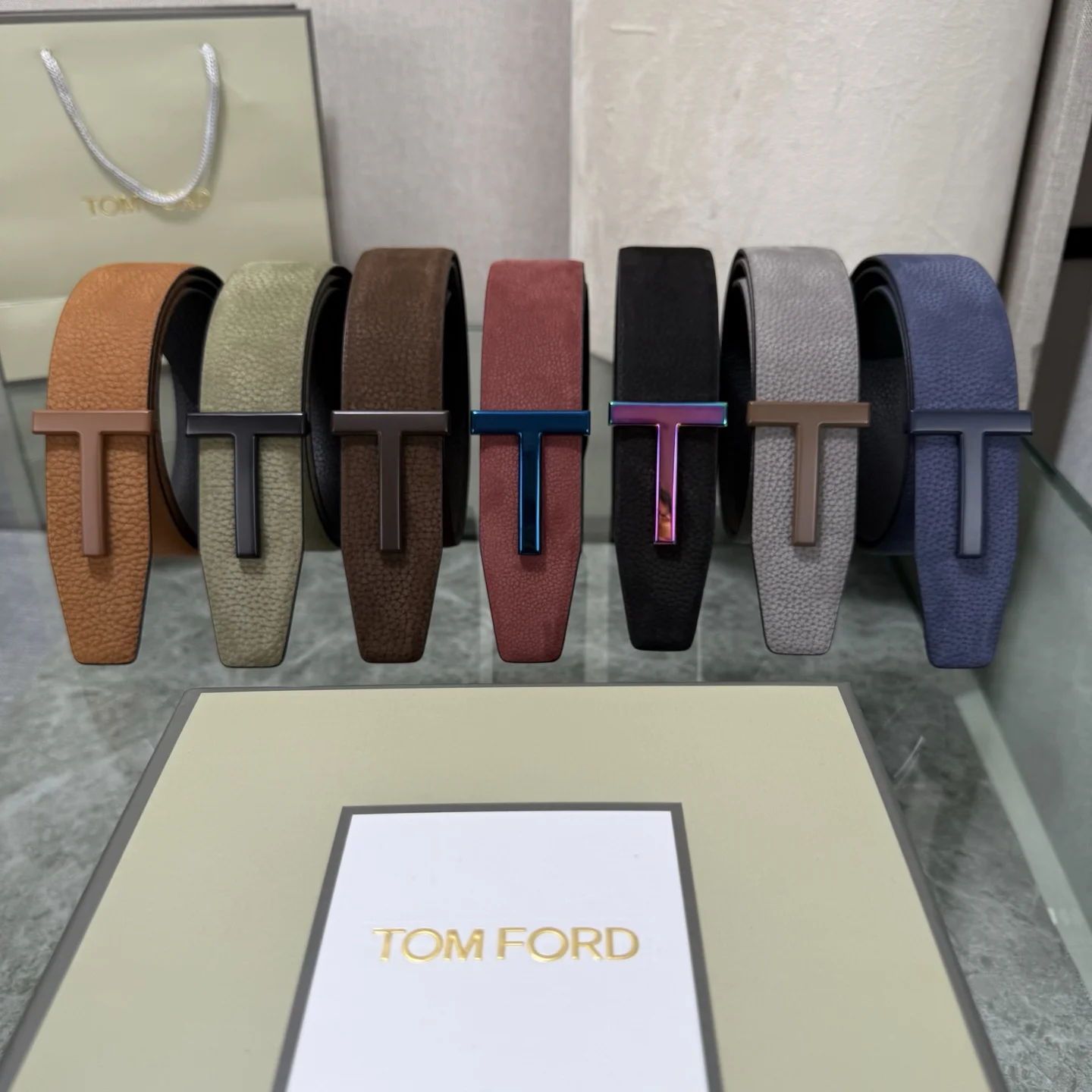 TOM FORD Belts Top-Grain Leather Brown-Black A70202609070317 - Image 10
