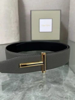 Alternative view of TOM FORD Belts Top Grain Leather Gray-Gold A70202609070076