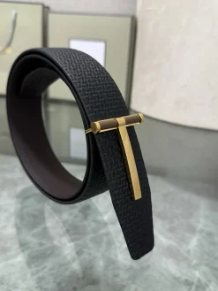TOM FORD Belts Top-grain Leather Black-Gold A80202609070381