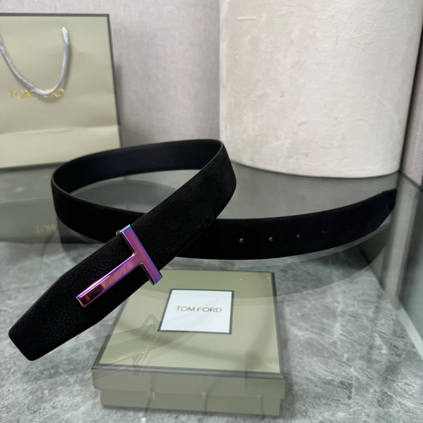 TOM FORD Belts Top-grain Leather Black-Iridescent A70202609070316 - Image 4