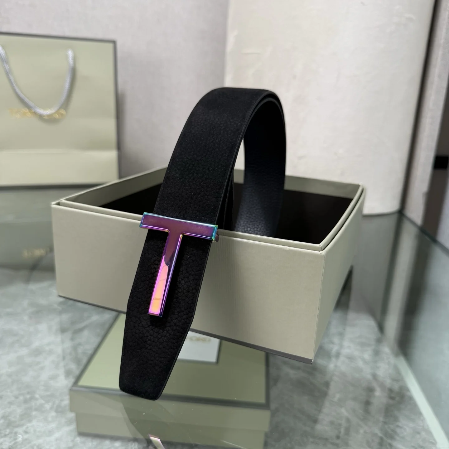 TOM FORD Belts Top-grain Leather Black-Iridescent A70202609070316 - Image 6