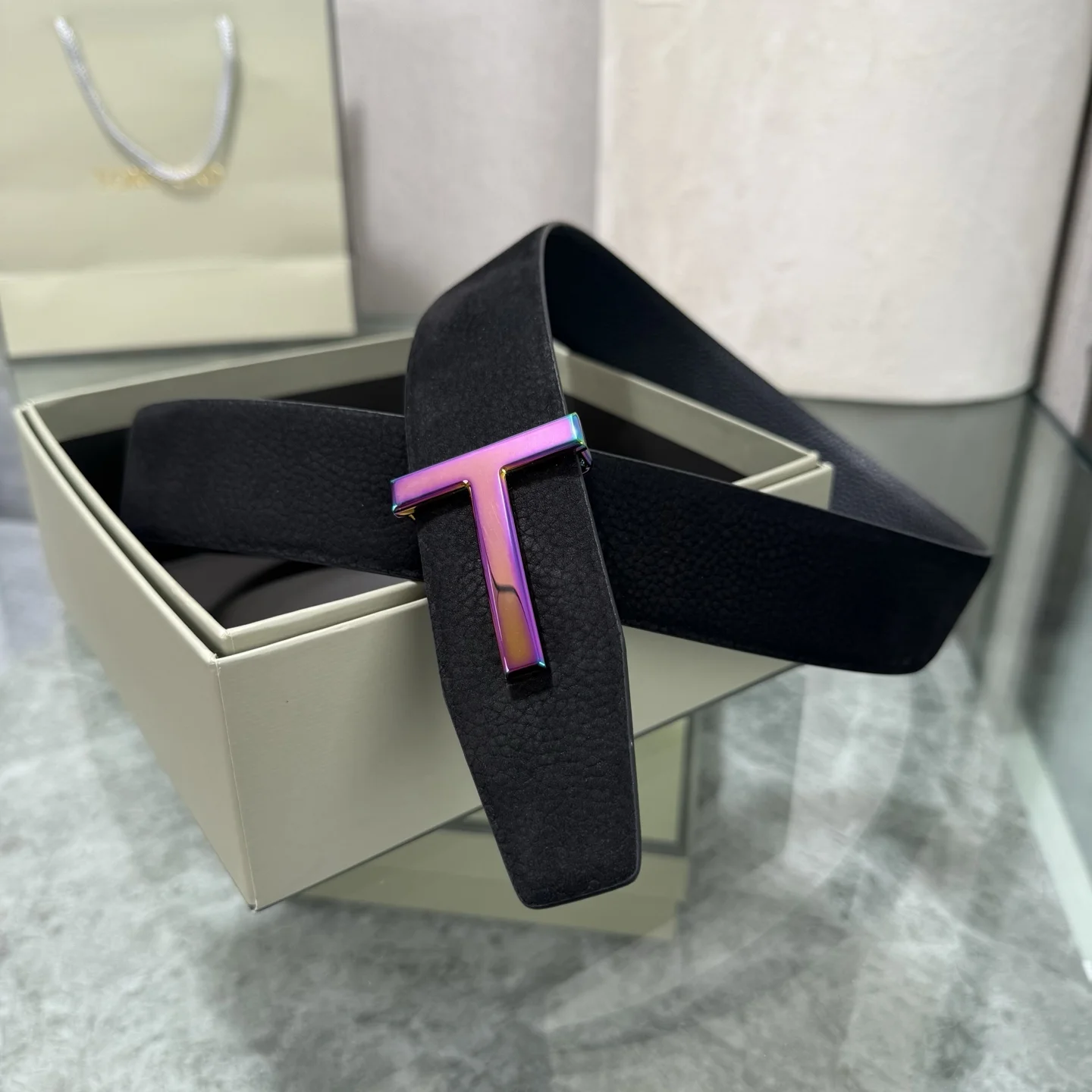 TOM FORD Belts Top-grain Leather Black-Iridescent A70202609070316 - Image 7