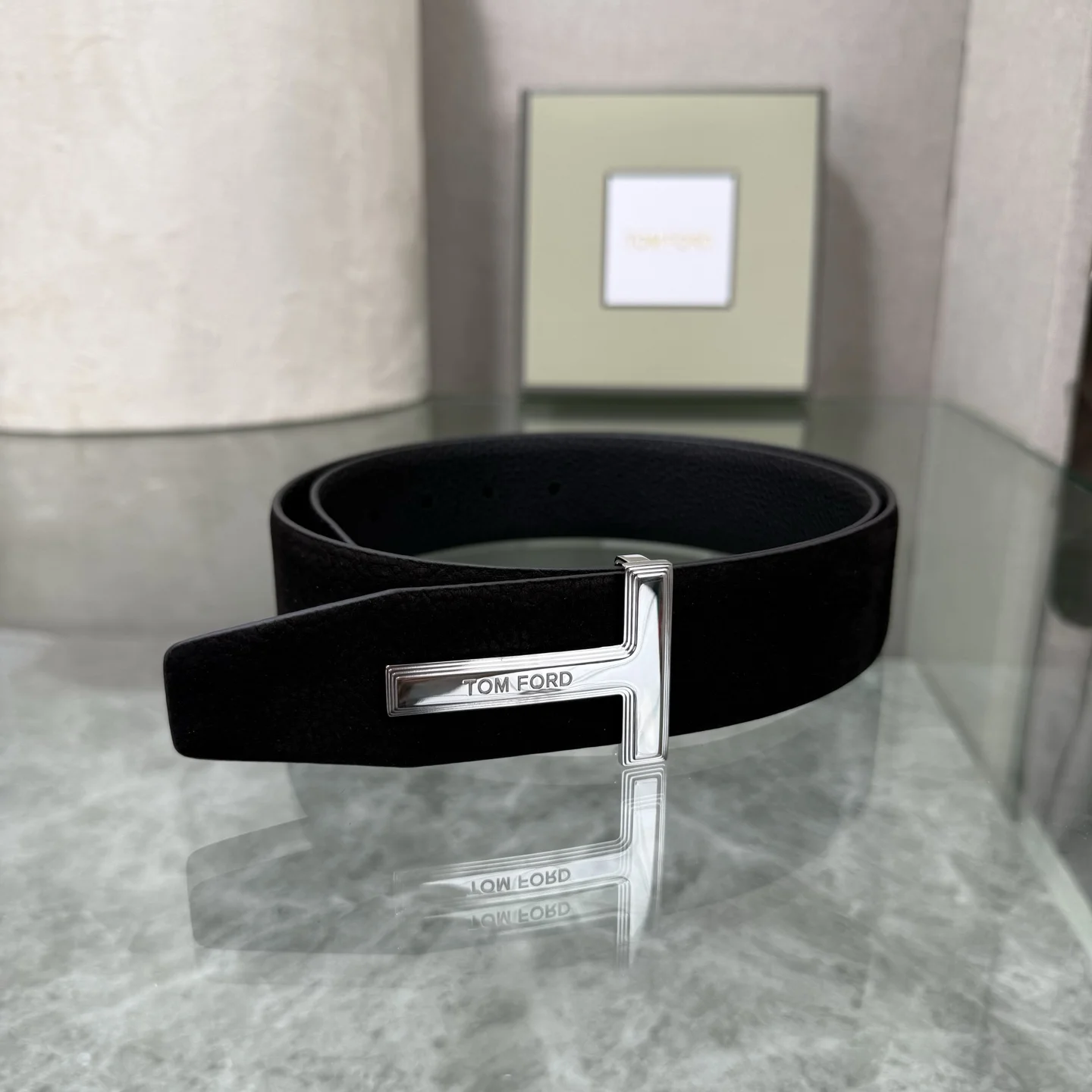 Alternative view of TOM FORD Belts Top-grain Leather Black-Silver A70202609070255