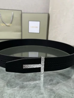 Alternative view of TOM FORD Belts Top-grain Leather Black-Silver A70202609070421
