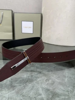 Alternative view of TOM FORD Belts Top-grain Leather Black-Silver A80202609070378