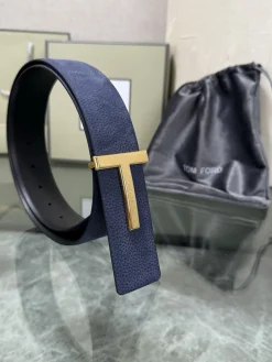 TOM FORD Belts Top-grain Leather Blue-Gold A70202609070464