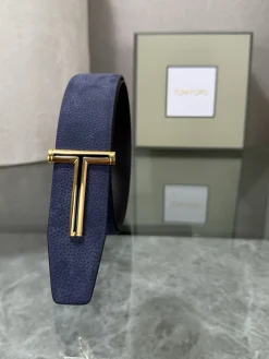 TOM FORD Belts Top-grain Leather Blue-Gold A80202609070065