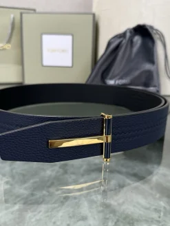 Alternative view of TOM FORD Belts Top-grain Leather Blue-Silver-Gold A80202609070487