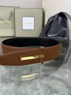 Alternative view of TOM FORD Belts Top-grain Leather Brown-Black A80202609070486