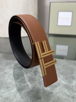TOM FORD Belts Top-grain Leather Brown-Gold A70202609070115
