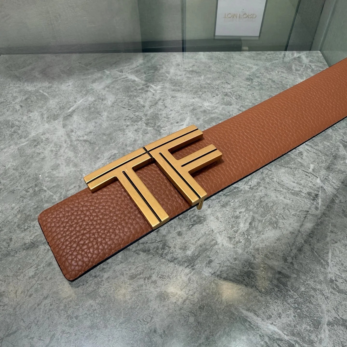 TOM FORD Belts Top-grain Leather Brown-Gold A70202609070115 - Image 8