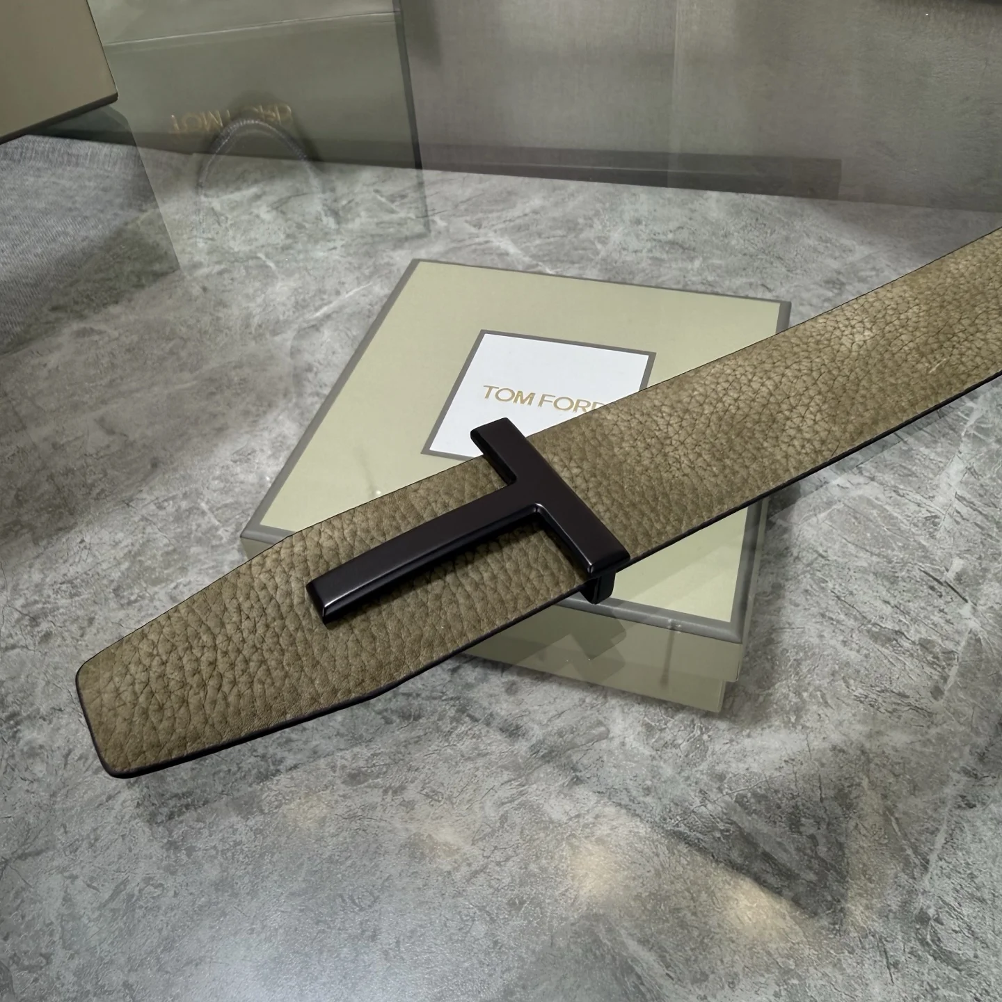 TOM FORD Belts Top-grain Leather Green-Black A70202609070320 - Image 7