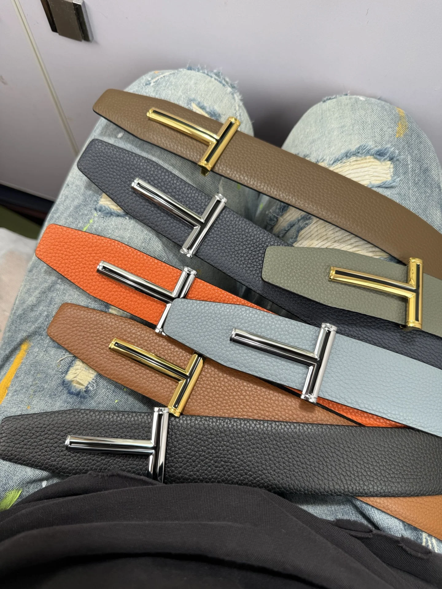 TOM FORD Belts Top-grain Leather Orange-Black A70202609070071 - Image 8