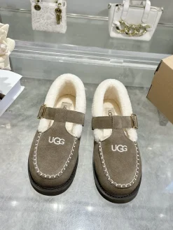 UGG Flats Suede Leather Brown-White EU36-40 B00202609111794