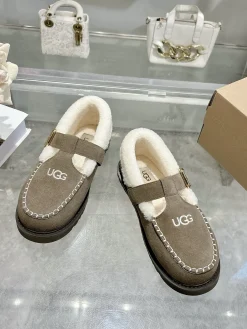 Alternative view of UGG Flats Suede Leather Brown-White EU36-40 B00202609111794