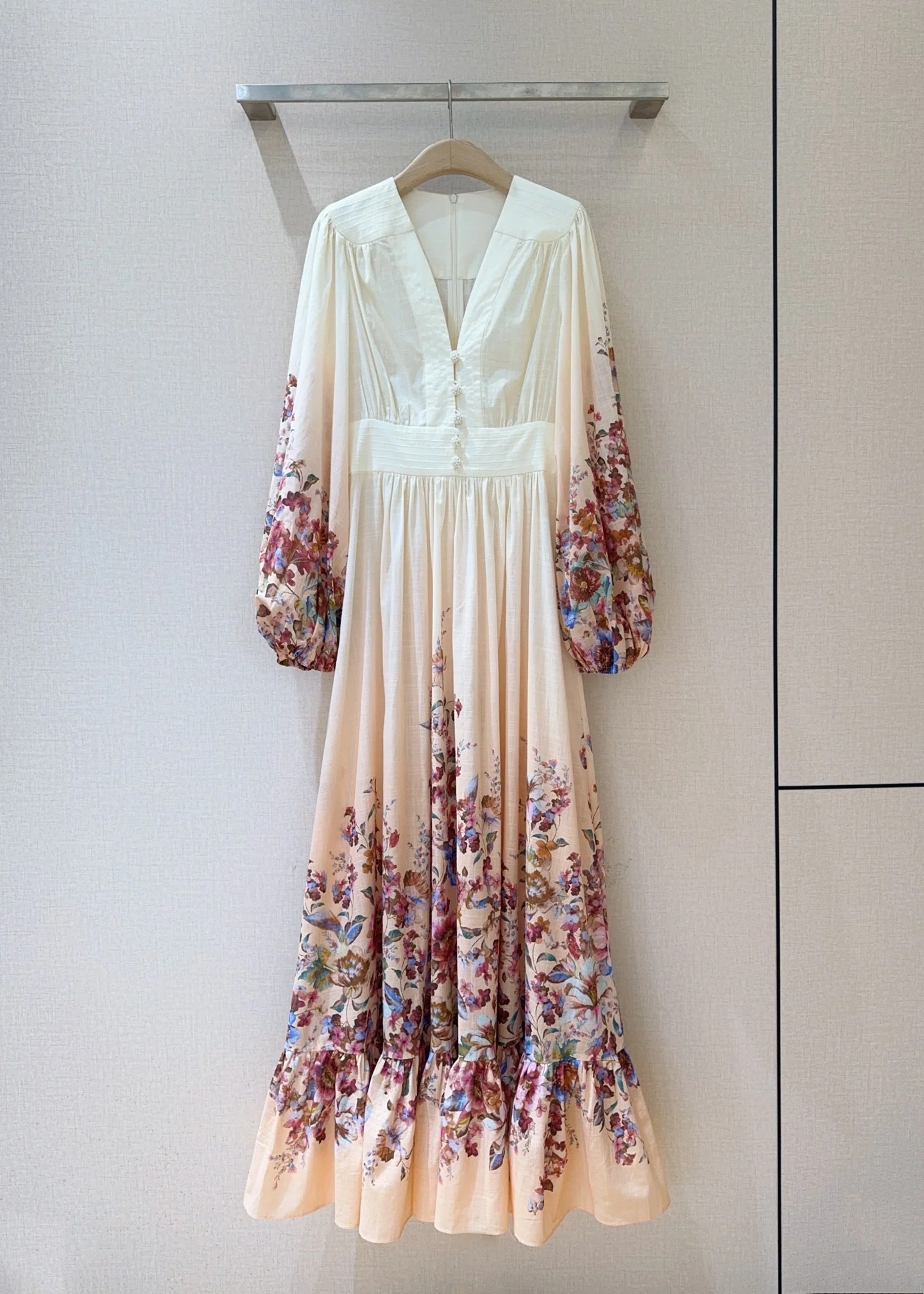 Uncategorized Dresses Cotton Cream-Multicolor S-L D20202609062993