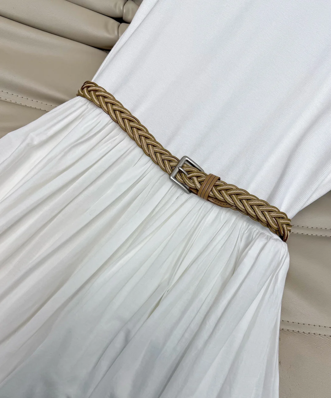 Uncategorized Dresses Cotton Linen White-Brown S-M-L C50202609063150 - Image 4