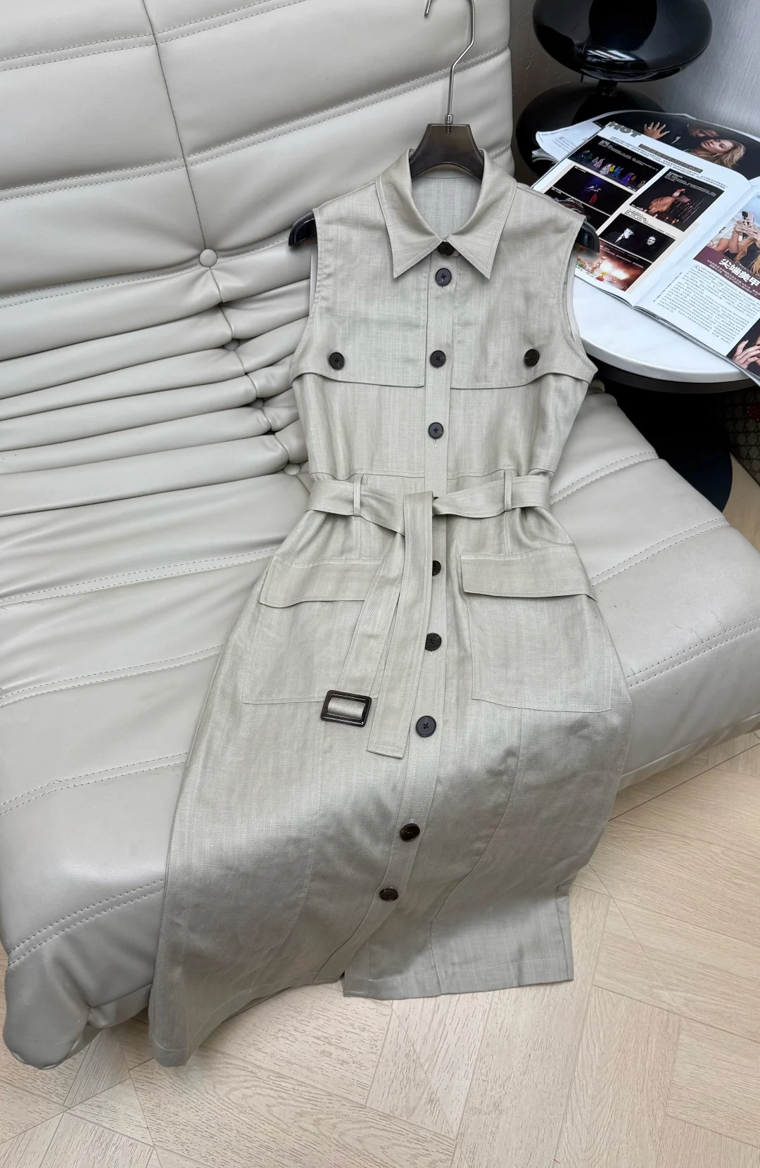 Uncategorized Dresses Linen Beige-Black S-L C00202609060268