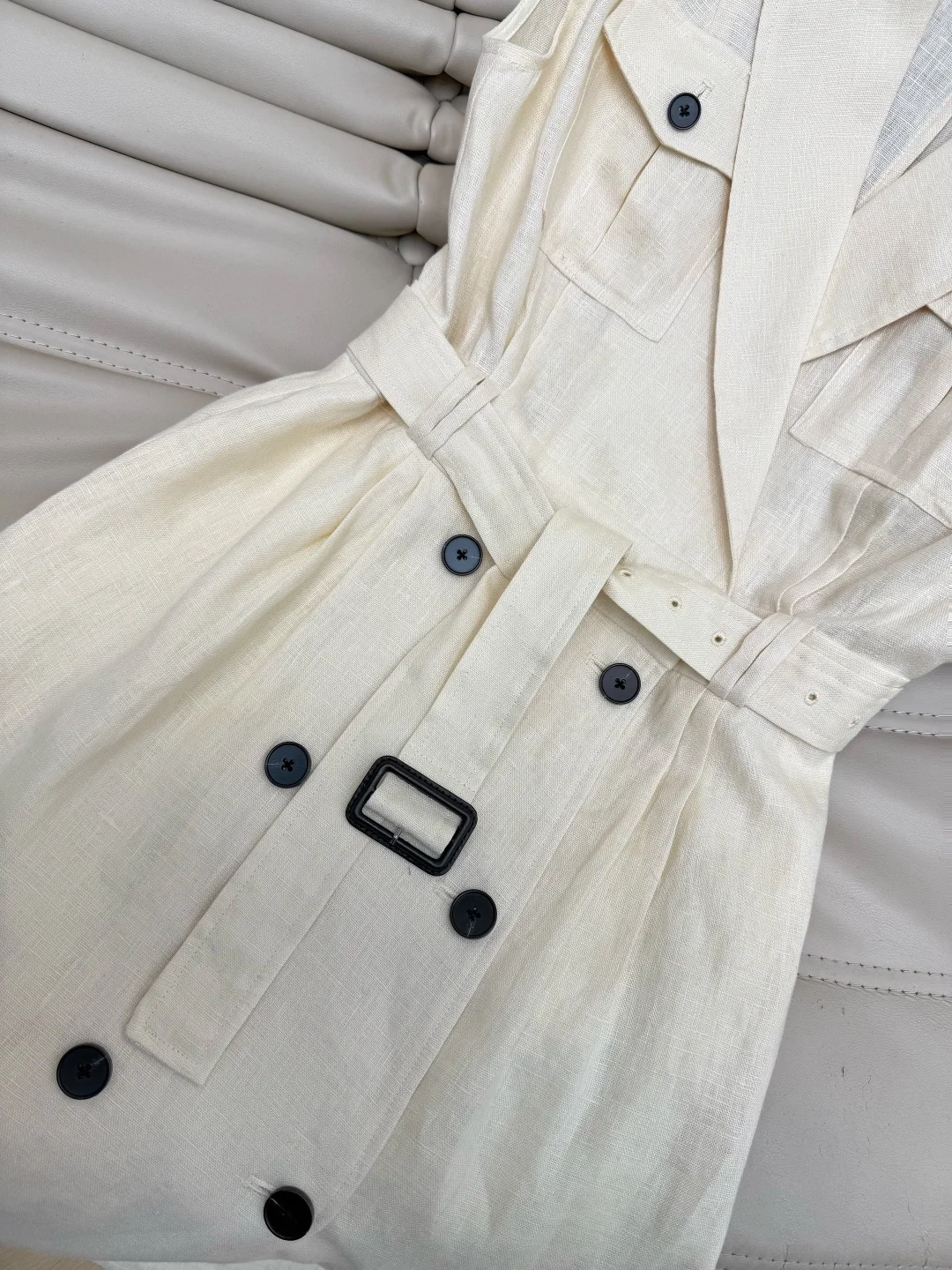 Uncategorized Dresses Linen Cream-Black S-L C50202609063160 - Image 4
